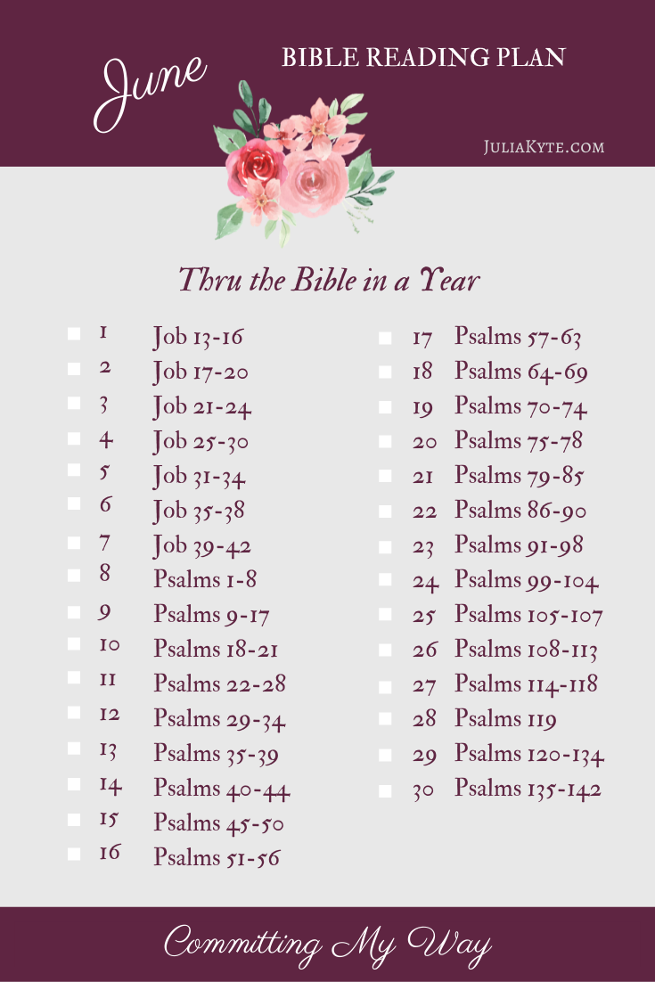 June Bible Reading Plan - Committing My Way