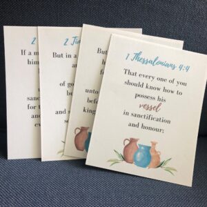 vessels unto honor memory verse cards