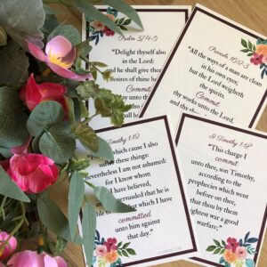 "Commit" Scripture Memory Verse Cards KJV Printable PDF