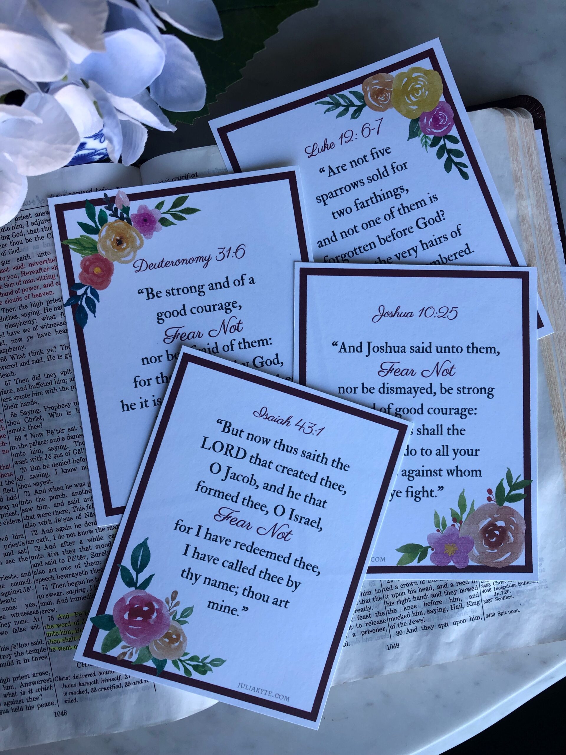 Fear Not Scripture Cards KJV Verse Memory - Committing My Way