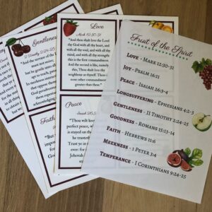 Fruit of the Spirit Scripture Printable Memory Cards PDF KJV